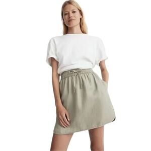 Madewell Linen-Blend Curved-Hem Mini Skirt In Forgotten Landscape Sz Small NWT
